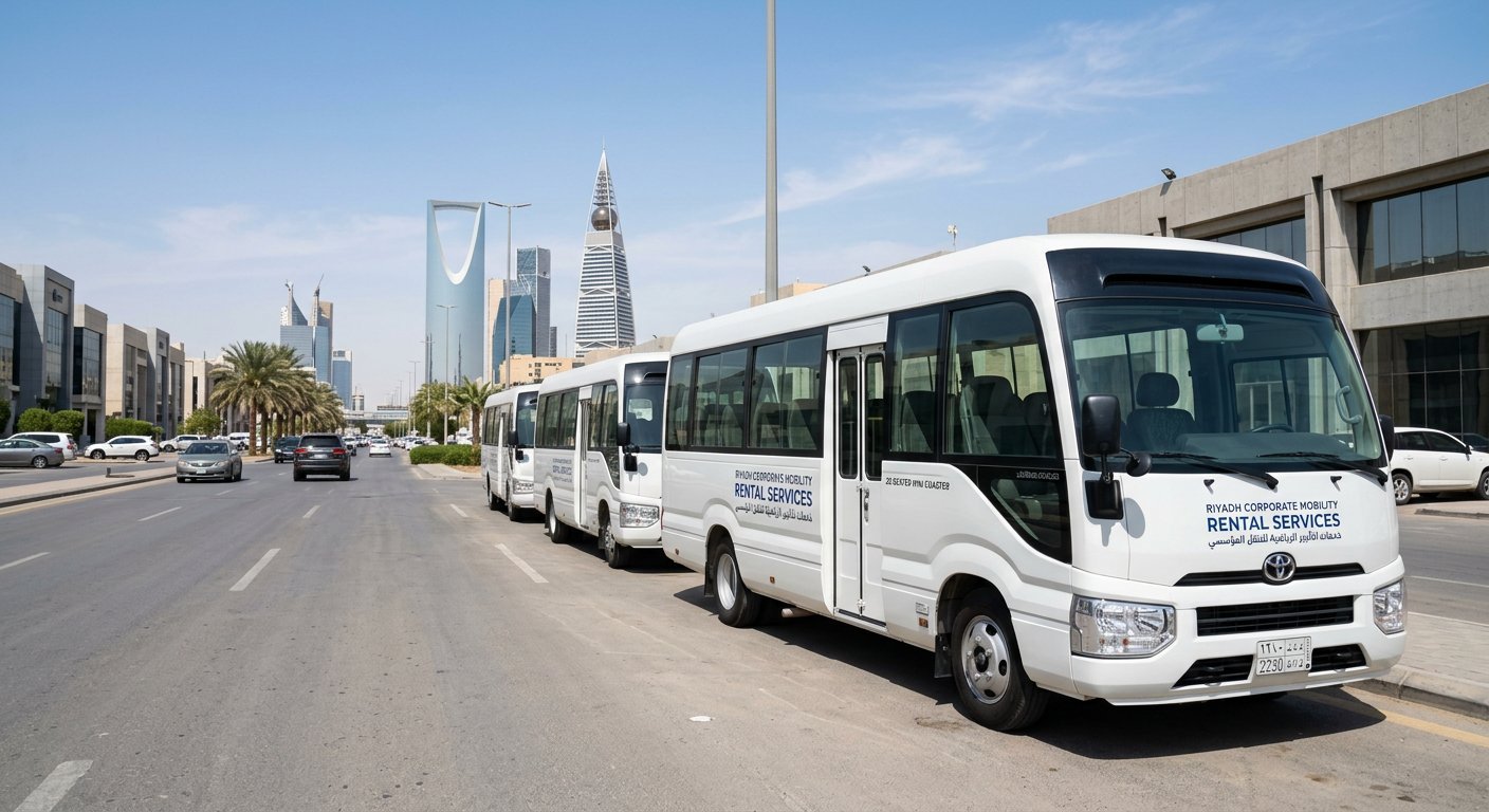 22 Seater Coaster Mini Bus Rental Riyadh - 22 Seater - Mid-size solution between van and full coaster. Great for corporate teams and tour groups. - Professional driver fuel toll included luxury vehicle - Aura Bus Rental Riyadh - SAR 650/day